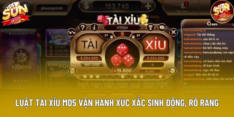 Luật tài xỉu md5 vận hành xúc xắc sinh động, rõ ràng